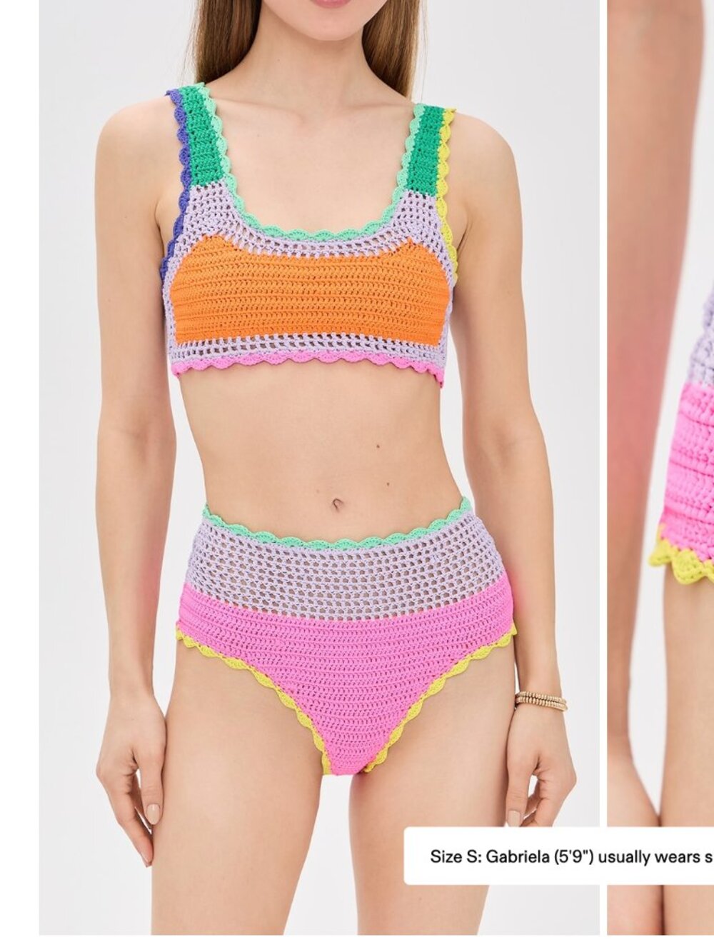 Beach Riot Andy Bikini Colorblock Top, Technicolor Rays, Size Large - Picture 1 of 4